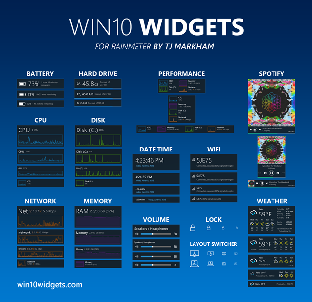 Customize your Windows 10 Desktop with Win10 Widgets