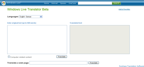 Windows Live Translator