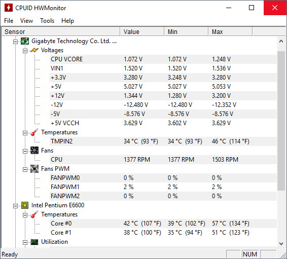 Check CPU temperature in Windows 10