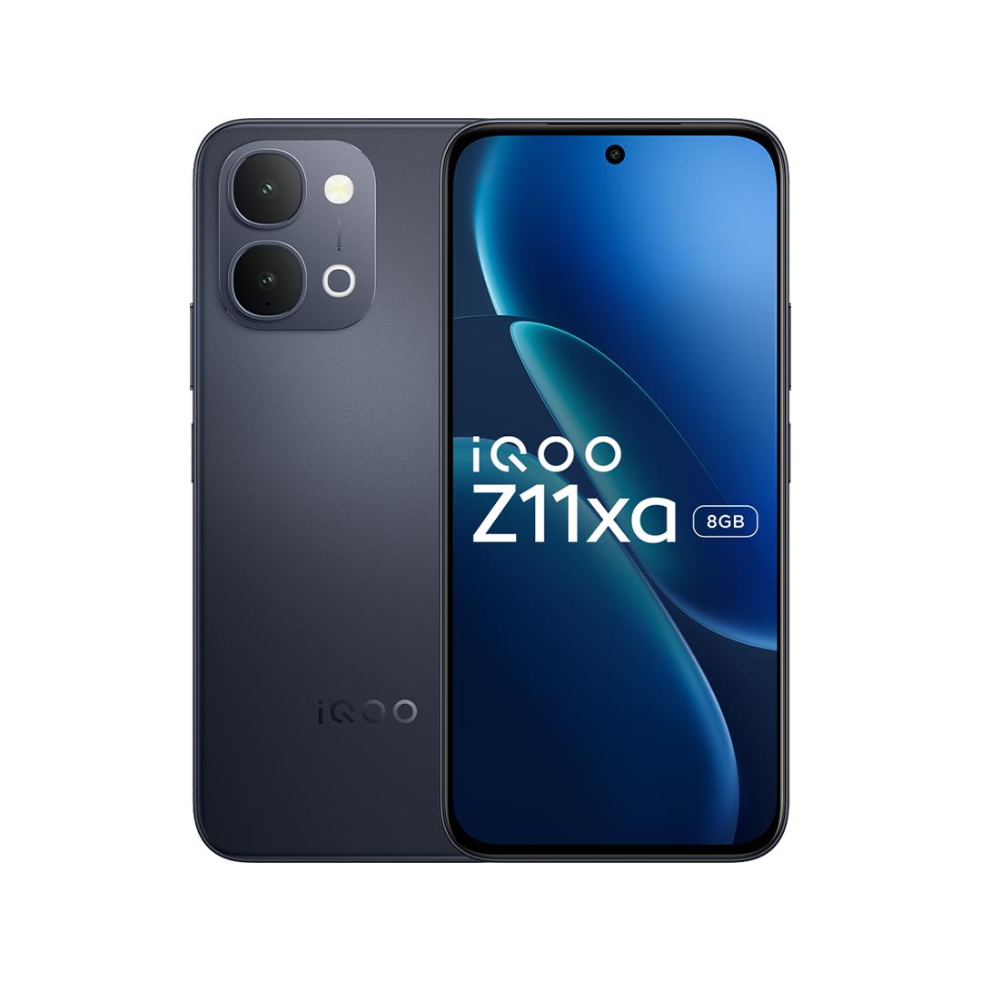 iQOO Z11xa front and back in dark blue