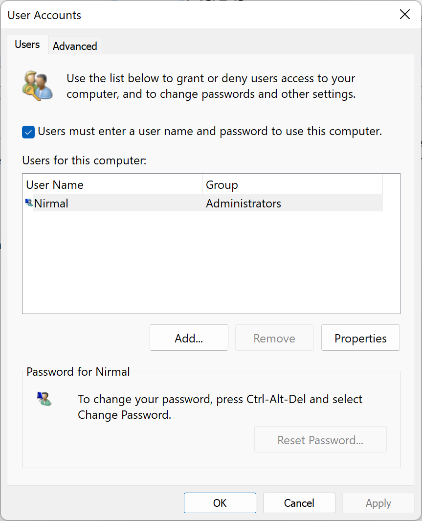 Create a Local Account in Windows 11