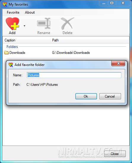 Add Folders to Favorites