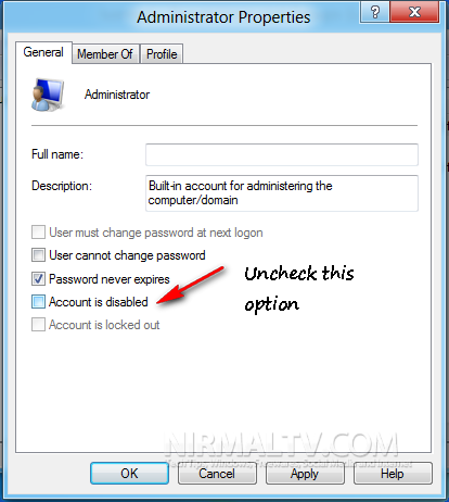 Administrator properties