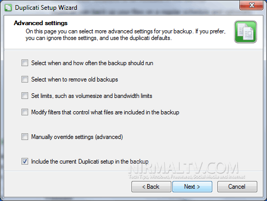 Advanced settings