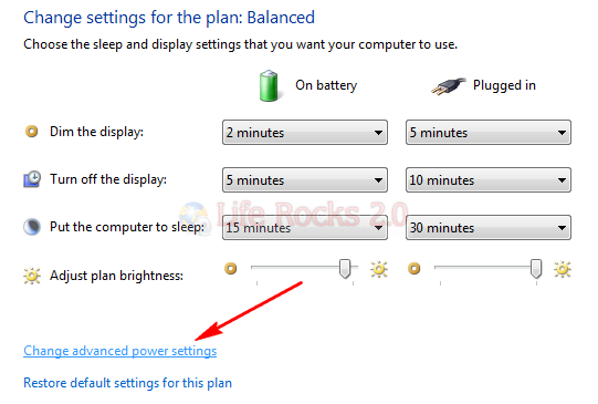 Advanced Power Options