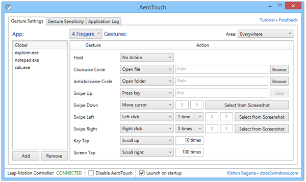 Aero Touch for Leapmotion