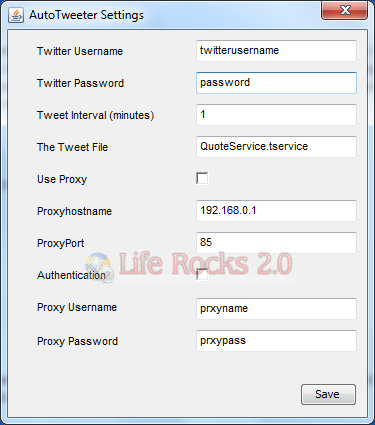 Auto Twitter settings