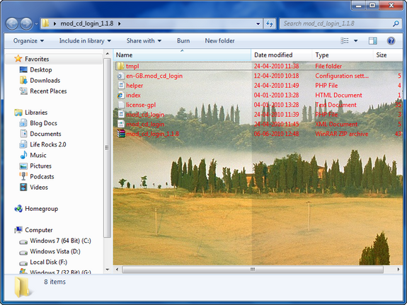 Background for folders