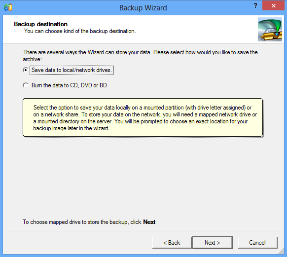 Backup wizard