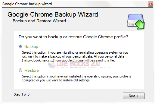 Backup Chrome