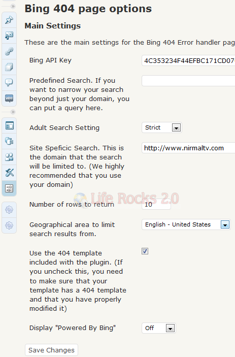 Bing 404 for WordPress
