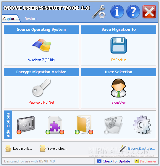 Capture User state