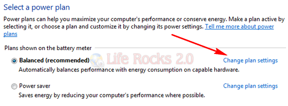 Change Plan settings