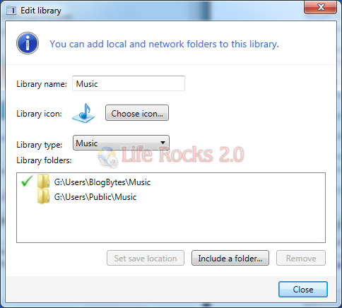 Change library properties