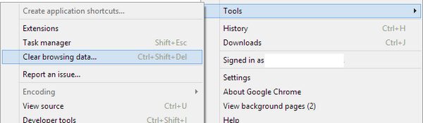 Clear browsing data