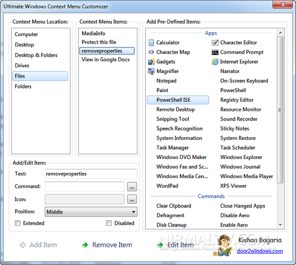 Context menu customizer