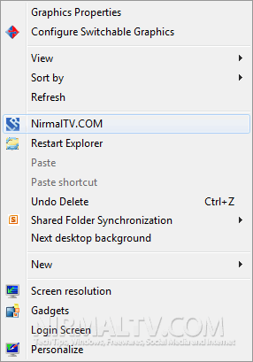 Context menu