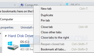 Context menu