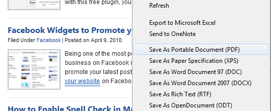 Context menu