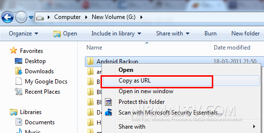 Copy as URL