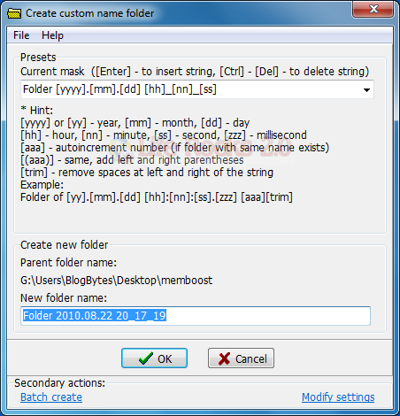 Custom folder Names