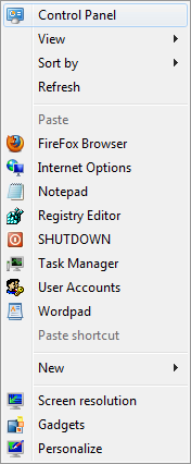 Customized Context Menu