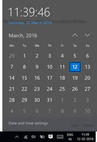 Date and time