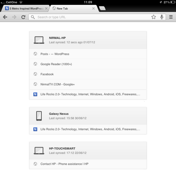 Desktop tab sync