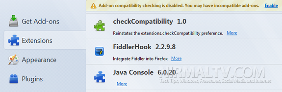 Disable Add-on Compatibility Checks