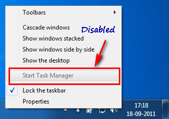 Disabled taskmanager