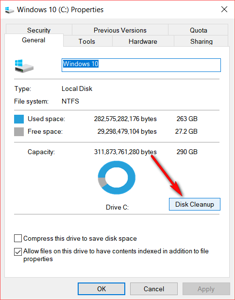 Disk clean up