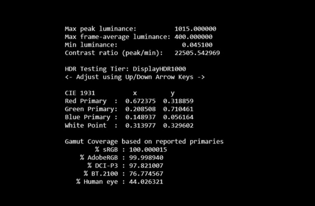 Check Display HDR Parameters