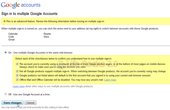 Multiple accounts Accounts