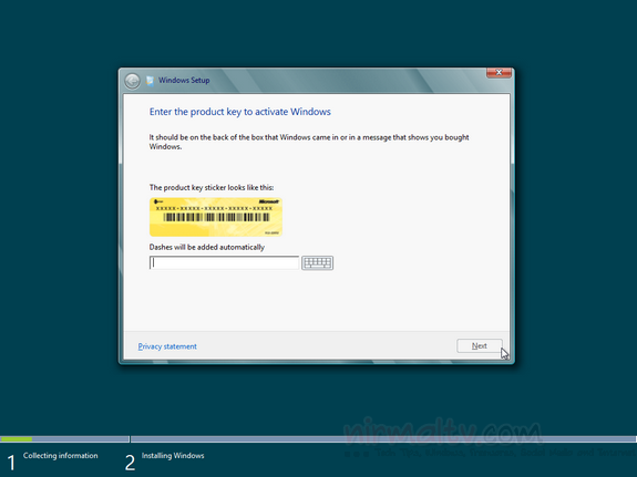 Enter Product key