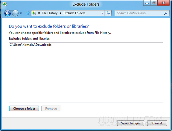 Exclude folders