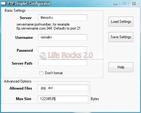 FTP Droplet Lite Config