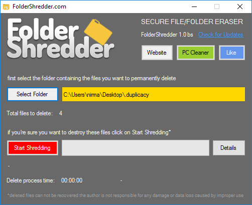Permanently Delete Files