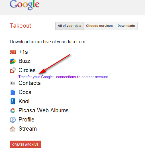 Google takeout