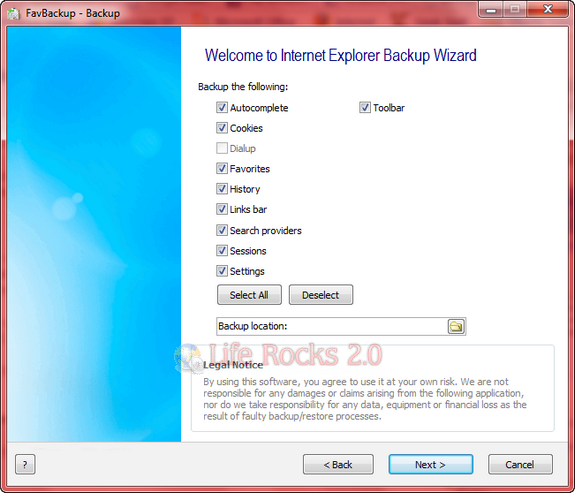 IE8 back up