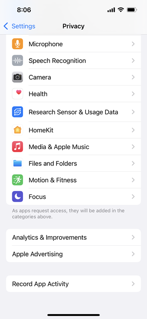 Record an App Activity on iOS15
