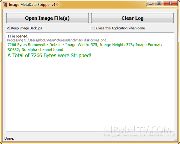 Image Meta Data Stripper