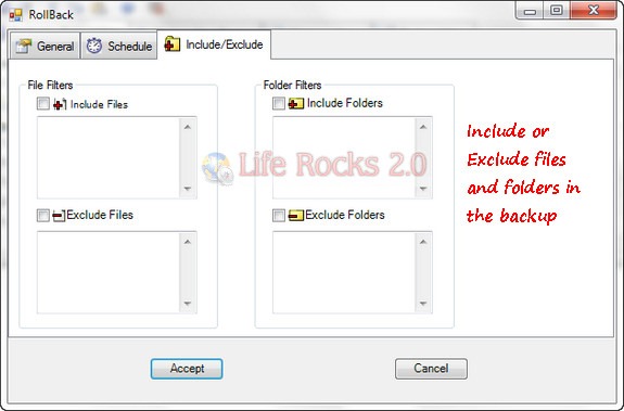 Include Exclude files