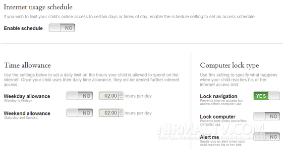 Internet usage locks