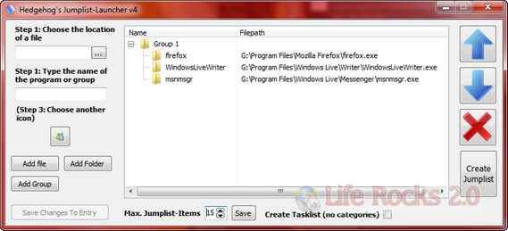 Jump list Creator