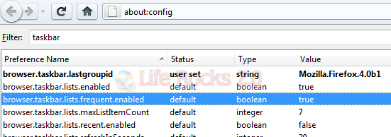 Jumplist disable