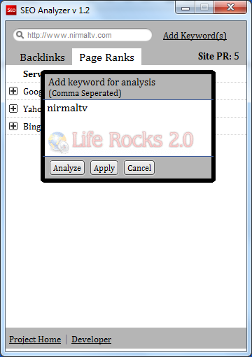 Keywords ranking