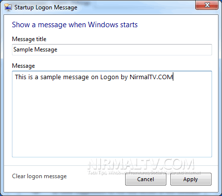 Logon Message