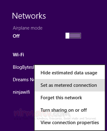 Metered connection