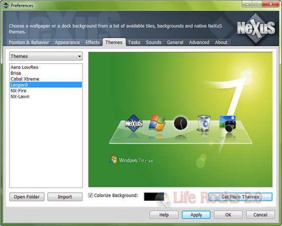 Nexus Dock settings