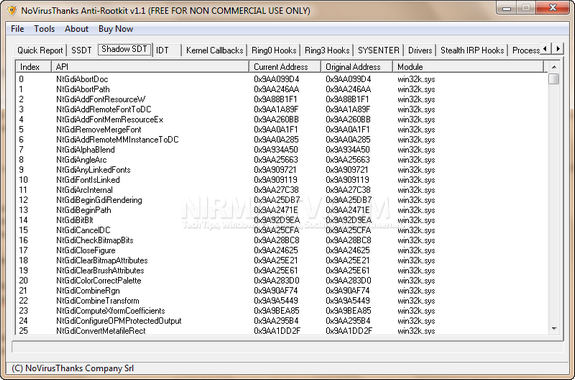 NoVirus Thanks AntiRootkit